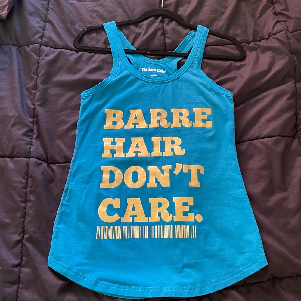 Barre Hair Don’t Care Teal Tank - Medium